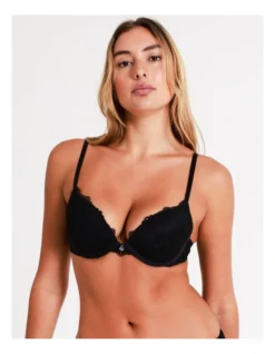 Chloe & Lola Lace Comfort Contour Push Up Bra Black