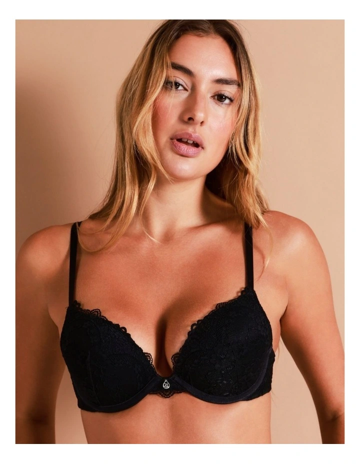 Chloe & Lola Lace Comfort Contour Push Up Bra Black 2 Chloe & Lola Lace Comfort Contour Push Up Bra Black - Image 2