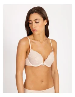 Chloe & Lola Lace Comfort Contour Push Up Bra Beige