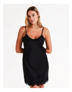 Chloe & Lola Satin Chemise In Black -Chloe Sales Store 743958100 743954950 3 3 720x928