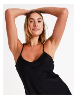 Chloe & Lola Satin Chemise In Black -Chloe Sales Store 743958100 743954950 4 720x928