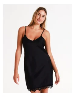 Chloe & Lola Satin Chemise In Black -Chloe Sales Store 743958100 743954950 5 720x928