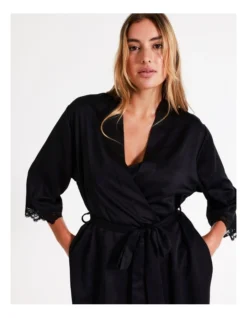 Chloe & Lola Satin Robe In Black -Chloe Sales Store 743958280 743956750 7 720x928