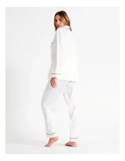 Chloe & Lola Long Sleeve Satin Pyjamas Set In Ivory -Chloe Sales Store 743958370 743957200 6 720x928