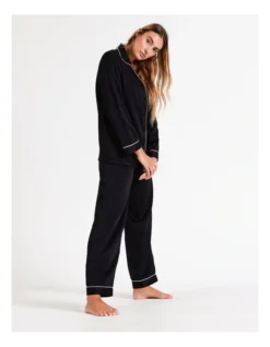 Chloe & Lola Long Sleeve Satin Pyjamas Set Black -Chloe Sales Store 743958370 743957650 4 720x928