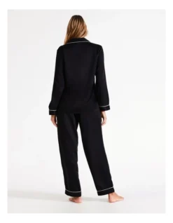 Chloe & Lola Long Sleeve Satin Pyjamas Set Black -Chloe Sales Store 743958370 743957650 5 720x928