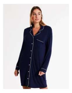 Chloe & Lola Bamboo Nightshirt Navy -Chloe Sales Store 813457630 813455110 3 1 720x928