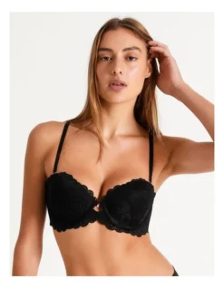 Chloe & Lola Lace Strapless Contour Bra Black