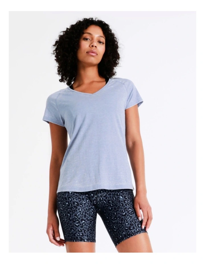 Chloe & Lola Jo Burn Out Tee In Dusty Blue 1 Chloe & Lola Jo Burn Out Tee In Dusty Blue