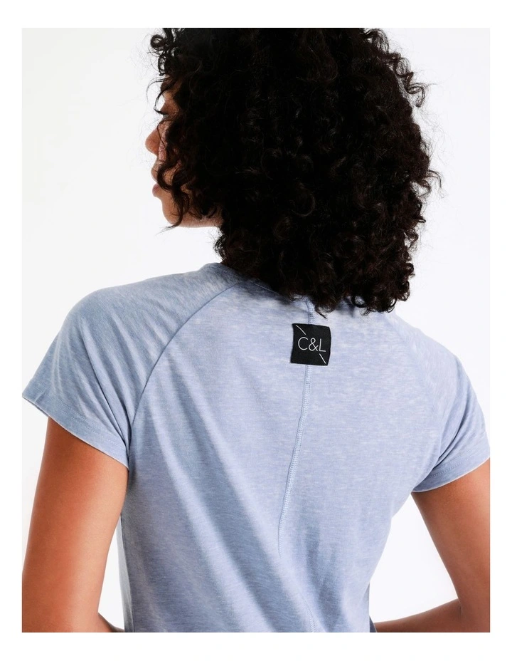 Chloe & Lola Jo Burn Out Tee In Dusty Blue 3 Chloe & Lola Jo Burn Out Tee In Dusty Blue - Image 3