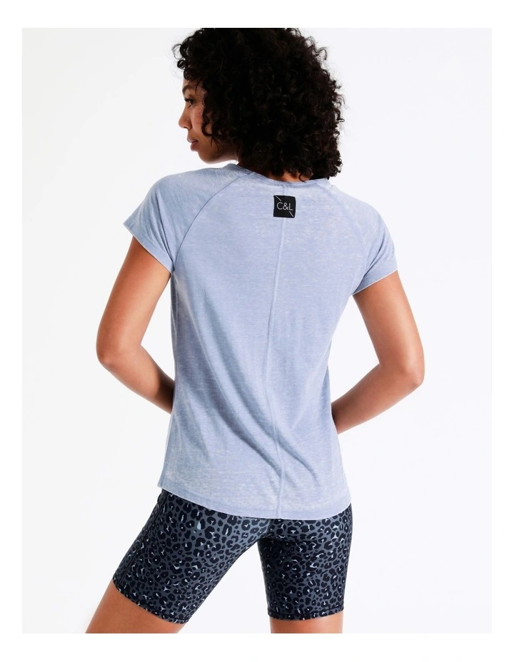 Chloe & Lola Jo Burn Out Tee In Dusty Blue 7 Chloe & Lola Jo Burn Out Tee In Dusty Blue - Image 7