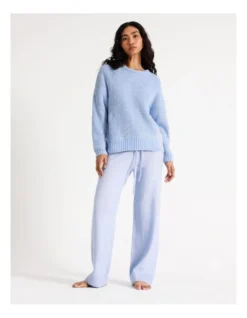 Chloe & Lola Chenille Knit Pullover Jumper Blue