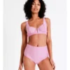 Chloe & Lola Nicole Textured Underwire Top In Rose Red
