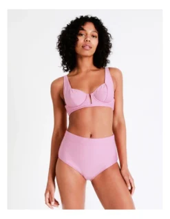 Chloe & Lola Nicole Textured Underwire Top In Rose Red