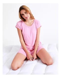 Chloe & Lola Bamboo Short Sleeve Nightie In Pink -Chloe Sales Store 929422000 939067840 6 720x928