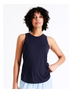 Chloe & Lola Bamboo Tank PJ Top In Navy -Chloe Sales Store 929422270 929425420 3 720x928
