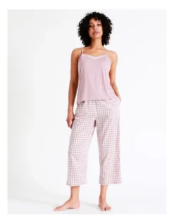 Chloe & Lola Spliced Sleep Cami In Rose Gingham -Chloe Sales Store 929444590 5 720x928