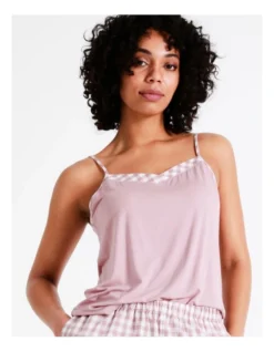 Chloe & Lola Spliced Sleep Cami In Rose Gingham -Chloe Sales Store 929444590 7 720x928