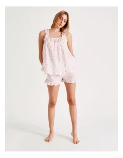 Chloe & Lola Frill Shoulder Sleep Cami In Pink -Chloe Sales Store 929444770 6 720x928