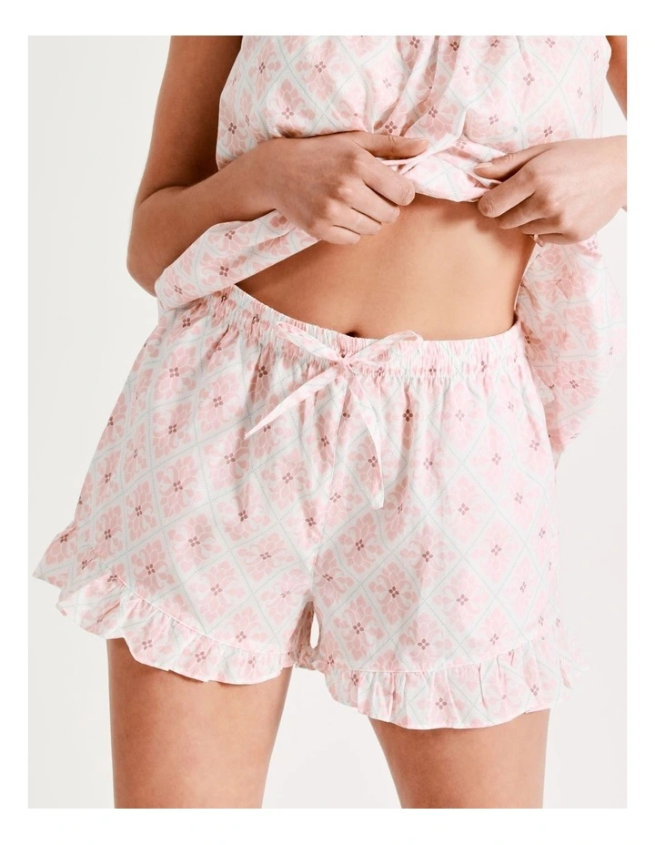 Chloe & Lola Frill Hem Sleep Short In Pink 2 Chloe & Lola Frill Hem Sleep Short In Pink - Image 2