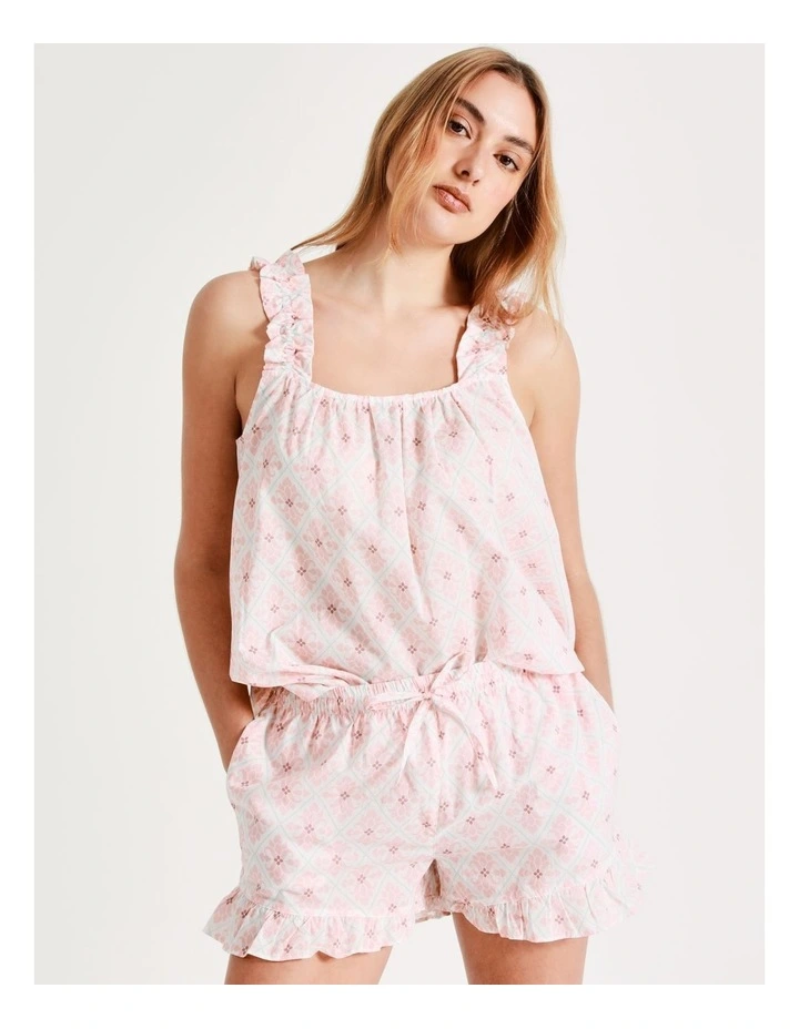 Chloe & Lola Frill Hem Sleep Short In Pink 3 Chloe & Lola Frill Hem Sleep Short In Pink - Image 3