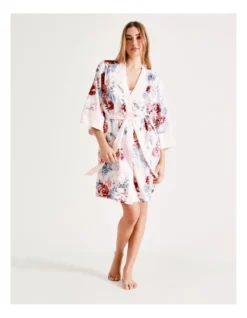 Chloe & Lola New Pebbled Satin Robe In White Multi -Chloe Sales Store 929858500 4 720x928