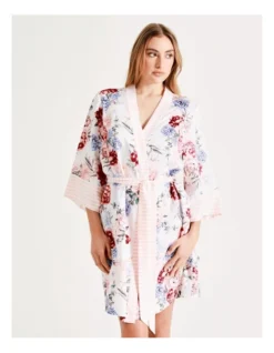 Chloe & Lola New Pebbled Satin Robe In White Multi -Chloe Sales Store 929858500 5 720x928