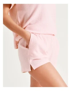 Chloe & Lola Waffle PJ Shorts In Pink -Chloe Sales Store 929859310 3 720x928
