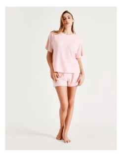 Chloe & Lola Waffle PJ Shorts In Pink -Chloe Sales Store 929859310 4 720x928