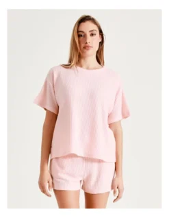 Chloe & Lola Waffle PJ Shorts In Pink -Chloe Sales Store 929859310 5 720x928