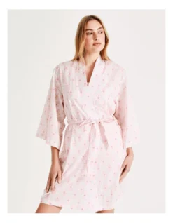 Chloe & Lola Kimono Sleeve Robe In Pink -Chloe Sales Store 929889010 3 720x928