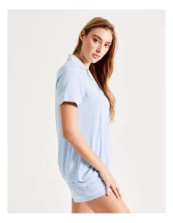 Chloe & Lola Bamboo Short Sleeve Short PJ Set In Blue -Chloe Sales Store 929889190 4 720x928