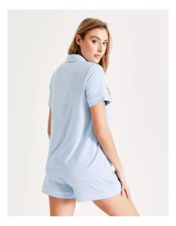 Chloe & Lola Bamboo Short Sleeve Short PJ Set In Blue -Chloe Sales Store 929889190 7 720x928