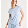 Chloe & Lola Bamboo Short Sleeve PJ Top In Blue