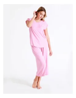 Chloe & Lola Bamboo Short Sleeve PJ Top In Pink -Chloe Sales Store 929889280 939068380 4 720x928