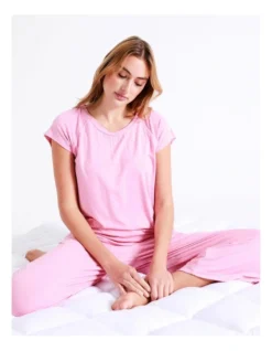 Chloe & Lola Bamboo Short Sleeve PJ Top In Pink -Chloe Sales Store 929889280 939068380 5 720x928