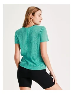 Chloe & Lola Twist Front Burnout Tee In Blue -Chloe Sales Store 936595990 7 2 720x928