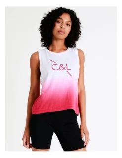 Chloe & Lola Relaxed Tank Top In White And Pink -Chloe Sales Store 936596350 937041490 4 720x928