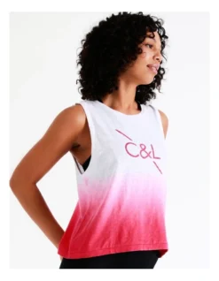 Chloe & Lola Relaxed Tank Top In White And Pink -Chloe Sales Store 936596350 937041490 5 720x928
