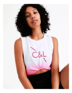 Chloe & Lola Relaxed Tank Top In White And Pink -Chloe Sales Store 936596350 937041490 7 720x928