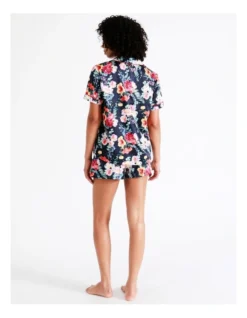 Chloe & Lola Novelty Satin Short Sleeve PJ Set In Navy -Chloe Sales Store 939052810 939060280 7 720x928