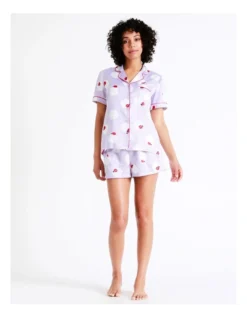 Chloe & Lola Novelty Satin Short Sleeve PJ Set In Lt Blue -Chloe Sales Store 939052810 939068920 4 720x928