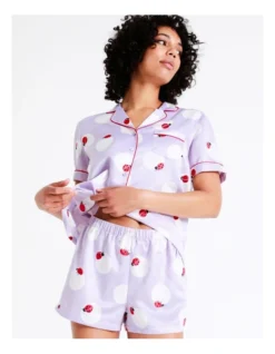 Chloe & Lola Novelty Satin Short Sleeve PJ Set In Lt Blue -Chloe Sales Store 939052810 939068920 5 720x928