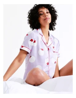 Chloe & Lola Novelty Satin Short Sleeve PJ Set In Lt Blue -Chloe Sales Store 939052810 939068920 6 720x928