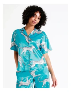 Chloe & Lola Satin Sleep Shirt In Teal -Chloe Sales Store 943551730 6 720x928