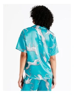 Chloe & Lola Satin Sleep Shirt In Teal -Chloe Sales Store 943551730 7 720x928