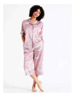 Chloe & Lola Satin 3/4 Sleep Pant In Dusty Pink -Chloe Sales Store 943552090 3 720x928