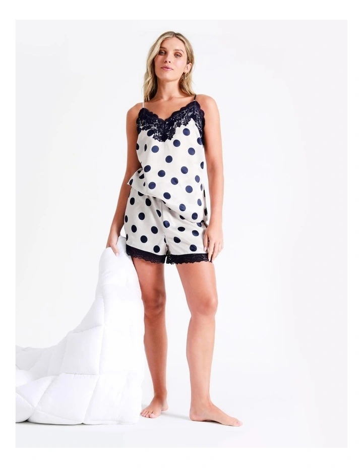 Chloe & Lola Satin Cami Lace Boxer Set In Champagne 1 Chloe & Lola Satin Cami Lace Boxer Set In Champagne