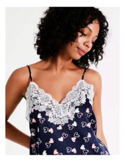 Chloe & Lola Satin Cami Lace Boxer Set In Navy -Chloe Sales Store 943552180 943652620 4 720x928