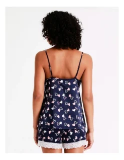 Chloe & Lola Satin Cami Lace Boxer Set In Navy -Chloe Sales Store 943552180 943652620 7 720x928